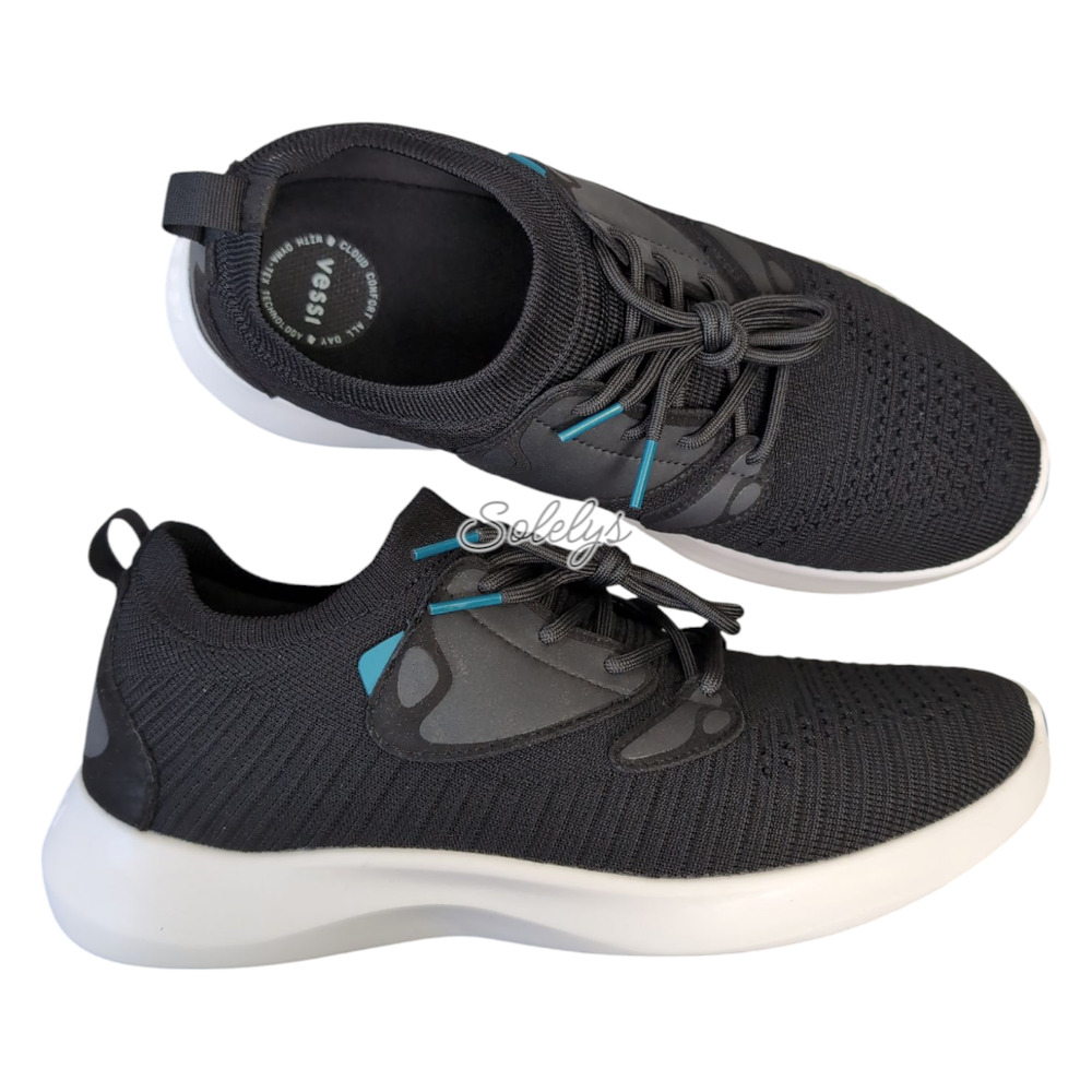 Vessi Everyday Move Womens 10 Onyx Black White Waterproof Knit Dyma-Tex Sneaker